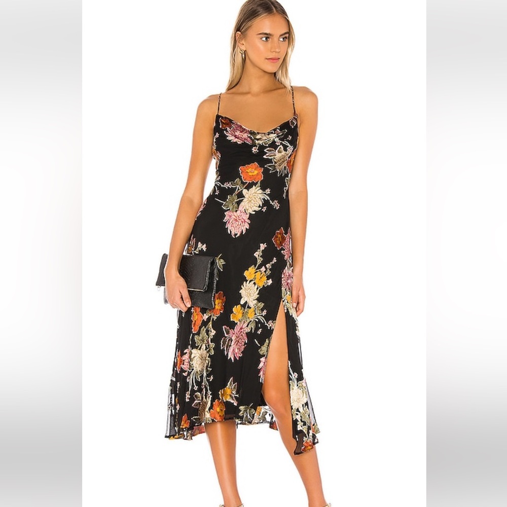 ASTR the label black floral dress small